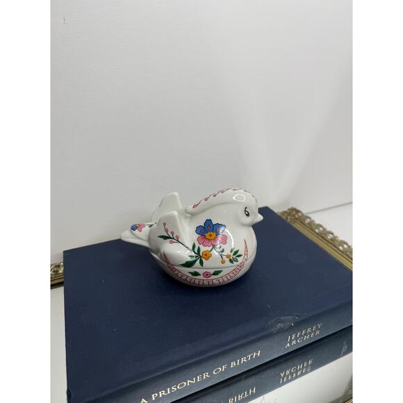 Prestige 1981 Porcelain Asian Floral Bird Candleholder Trinket Dish - Picture 2 of 12